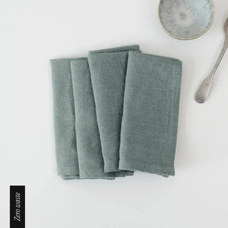 Zero Waste Green Milieu Linen Napkins Set of 4 - Linen Tales B2B 