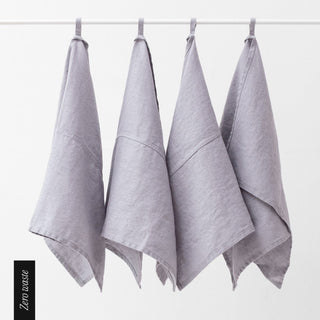 Zero Waste Light Grey Linen Kitchen Towels Set of 4 - Linen Tales B2B 