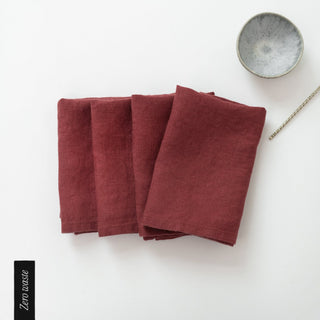 Zero Waste Marsala Linen Napkins Set of 4 - Linen Tales B2B 