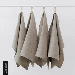 Zero Waste Natural Linen Kitchen Towels Set of 4 - Linen Tales B2B 