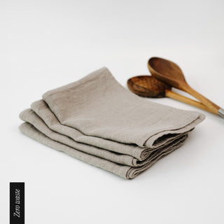 Zero Waste Natural Linen Kitchen Towels Set of 4 - Linen Tales B2B 
