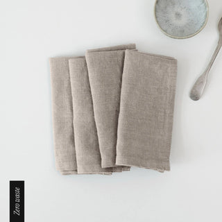 Zero Waste Natural Linen Napkins Set of 4 - Linen Tales B2B 