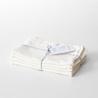 Zero Waste Off - White Linen Kitchen Towels Set of 4 - Linen Tales B2B 1