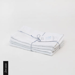 Zero Waste Optical White Linen Kitchen Towels Set of 4 - Linen Tales B2B 2