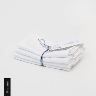 Zero Waste Optical White Linen Napkins Set of 4 - Linen Tales 4