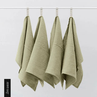 Zero Waste Sage Linen Kitchen Towels Set of 4 - Linen Tales B2B 