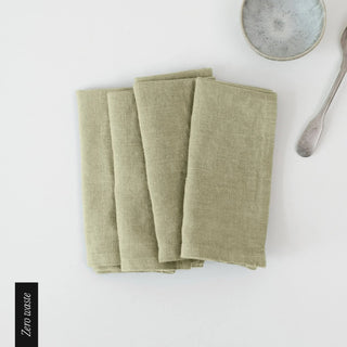 Zero Waste Sage Linen Napkins Set of 4 - Linen Tales B2B 