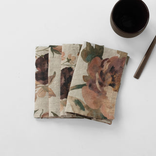 Zero Waste Vintage Roses Linen Napkins Set of 4 - Linen Tales B2B 