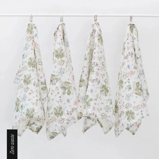 Zero Waste White Botany Linen Kitchen Towels Set of 4 - Linen Tales B2B 