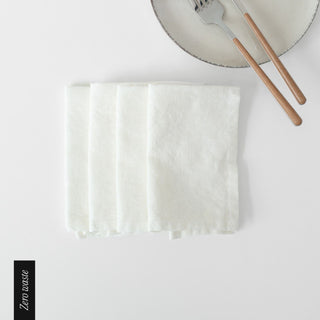 Zero Waste White Linen Napkins Set of 4 - Linen Tales 