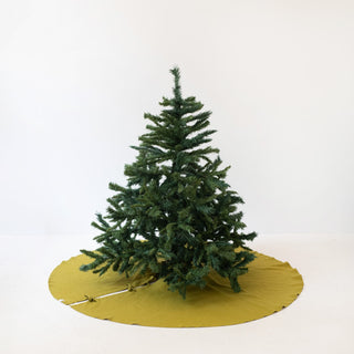Moss Green Linen Christmas Tree Skirt 1