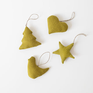 Moss Green Christmas Tree Decorations Set of 4 1