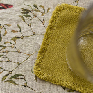 Moss Green Coasters with Fringes 4