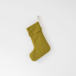 Moss Green Linen Christmas Stocking - Linen Tales B2B 