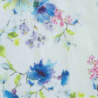 Unwashed White Flowers Linen Fabric 185 g/sq.m - Linen Tales 